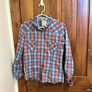 Plaid Long Sleeve Button Down Shirt